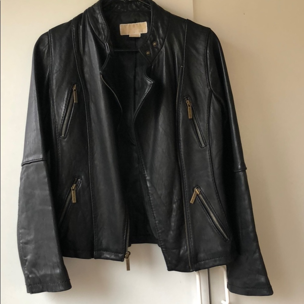 Michael Kors leather moto jacket S